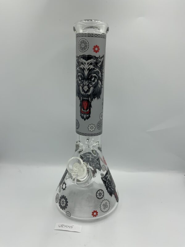 SOS Glass - Beaker (Glow Wolf) - 14" (7mm thick) - Image 3