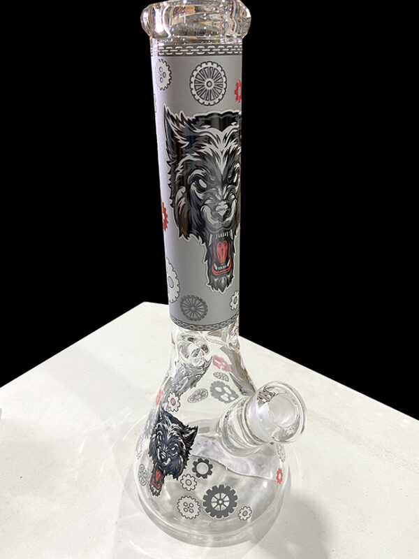 SOS Glass - Beaker (Glow Wolf) - 14" (7mm thick) - Image 2