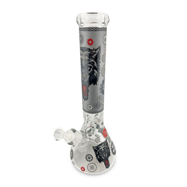 SOS Glass - Beaker (Glow Wolf) - 14" (7mm thick)
