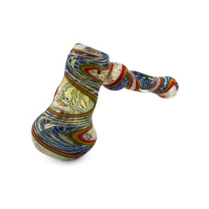 Large Hammer Bubbler Rasta/Blue colors
