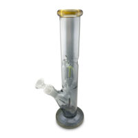 SOS Glass - Straight Tube (w/ Glow in Dark Perc) - 12"