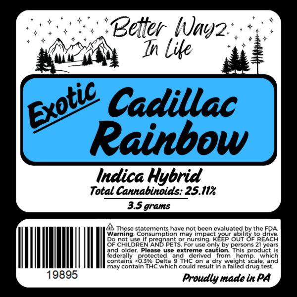 Exotic Cadillac Rainbow (Indica-Hybrid) THCa Flower - 3.5g - Image 2