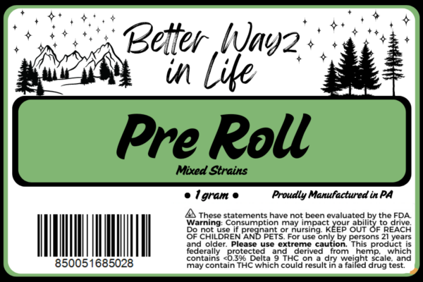 Better Wayz in Life 1g THCa Flower Pre-Roll (Mixed Strain) - Image 2
