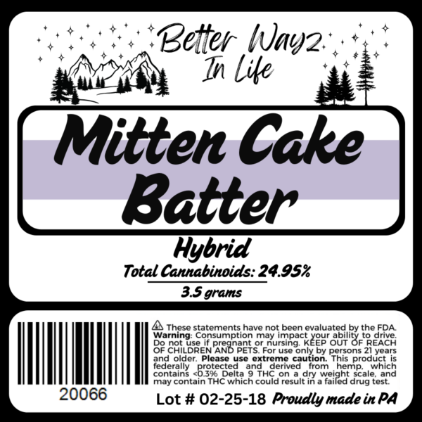 Mitten Cake Batter (Hybrid) THCa Flower - 3.5g - Image 2