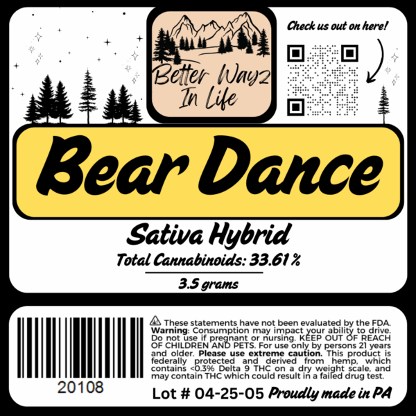 Bear Dance (Sativa-Hybrid) THCa Flower - 3.5g - Image 2