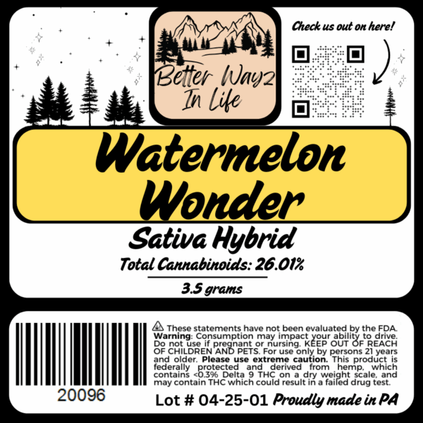 Watermelon Wonder (Sativa-Hybrid) THCa Flower - 3.5g - Image 2