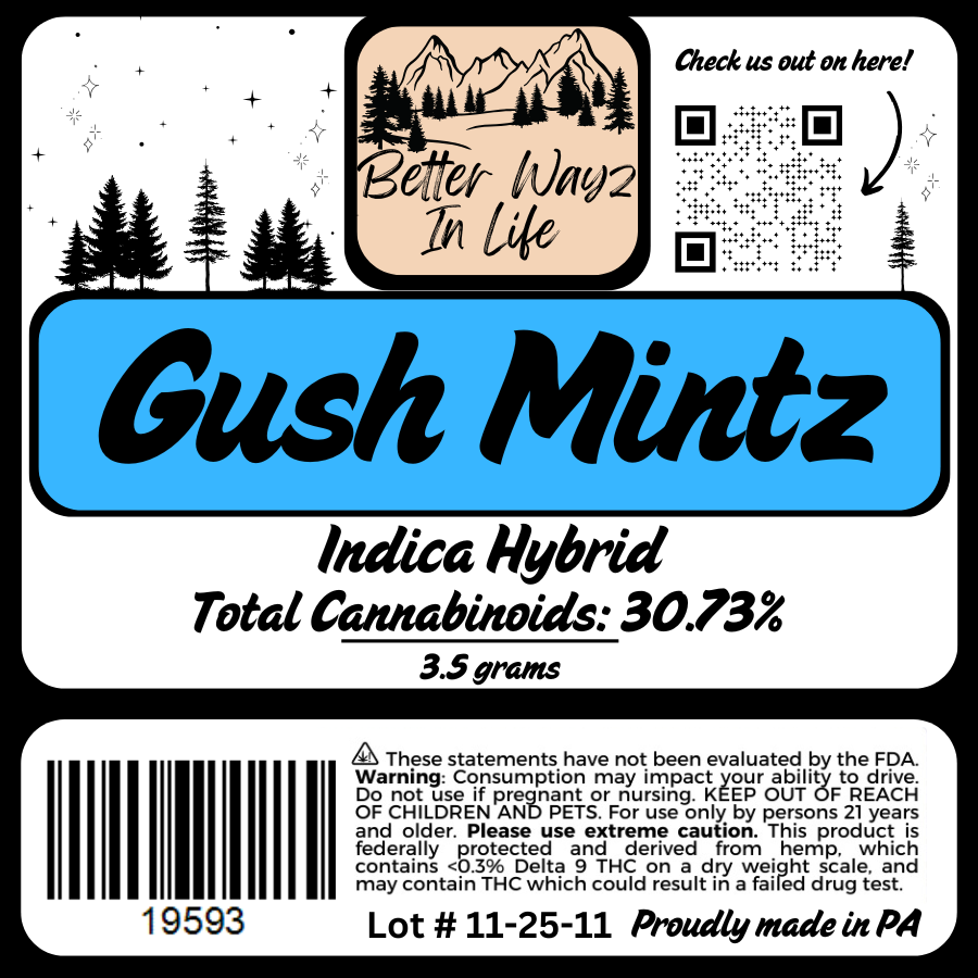 Gush Mintz (Hybrid-Indica) THCa Flower – 3.5g - Image 2